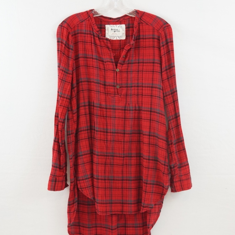 3 for $10 Sale Anthropologie Plaid Tunic Top
